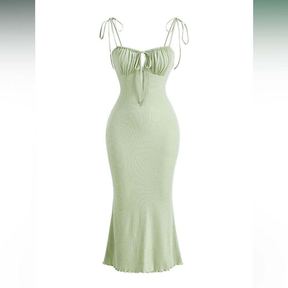 SHEIN Strapless Light Green Dress
